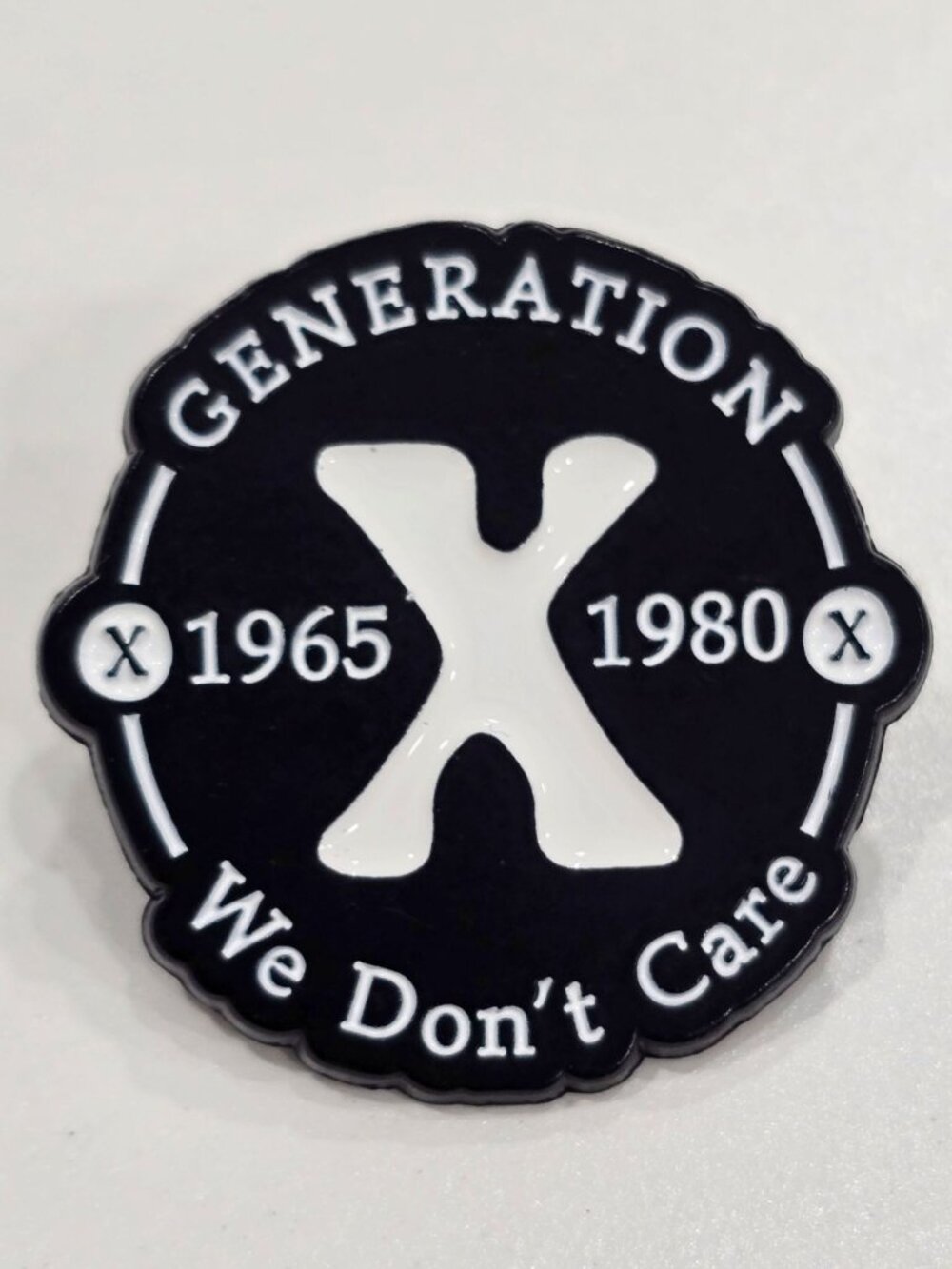 Artisan Generation X Enamel Pin 1965 1980 We Dont Care Funny Grunge Badge Sz OS